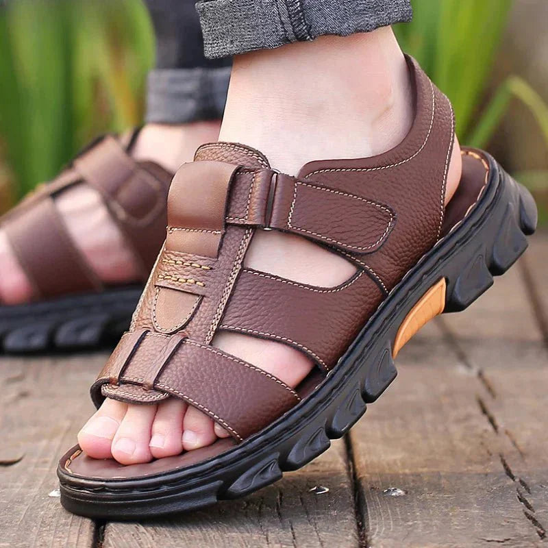 Sandália Masculina Ortopédica de Couro | Allegante Comfort